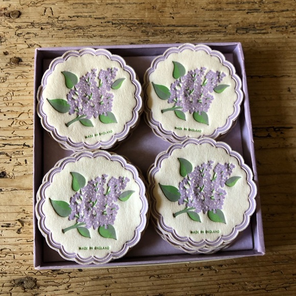 Vintage Lilac Saucermats Paper Coasters FM 260 A Freund-Mayer England Pack of 35 - Picture 13 of 15